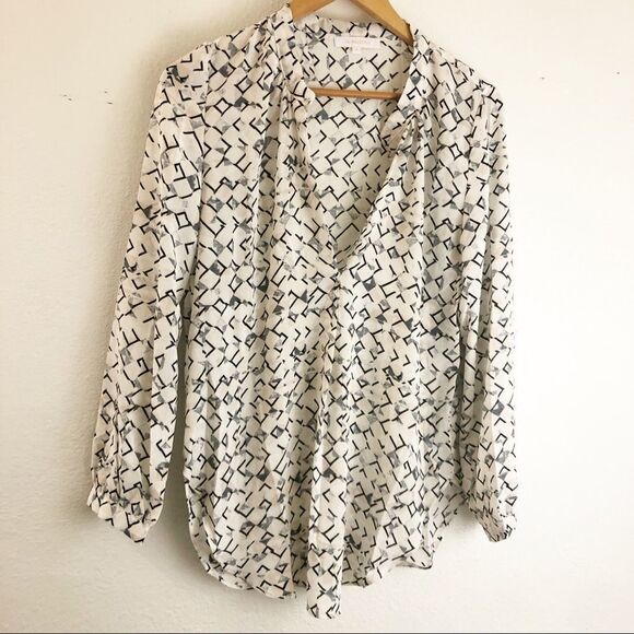 Olivaceous Semi-transparent Long Sleeve Tunic Blouse size Small - Picture 1 of 6